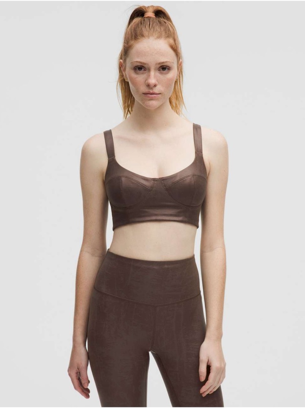 Lululemon Everlux Longline Workout Bra Light Support, A/B Cup *Matte Foil
